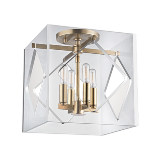 Travis Semi Flush Aged Brass