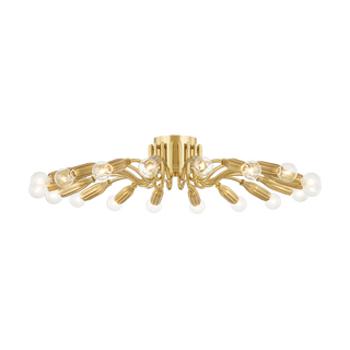 BARNEY Semi Flush with Aged Brass Finish