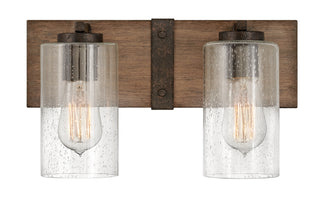 Sawyer Small Two Light Vanity In Wood Finish