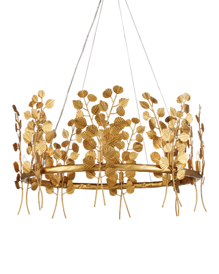 Golden Eucalyptus Round Chandelier