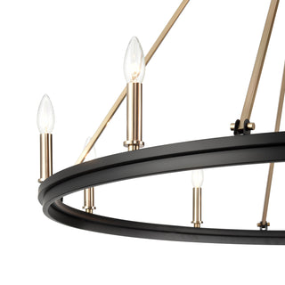 Carruth 1 - Light Chandelier Ceiling Light Matte Black Modern Gold