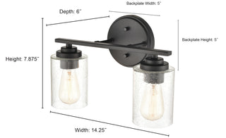 2-Light Vanity Matte Black