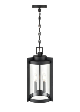 Ellway 2-Light Outdoor Hanging Lantern Textured Black
