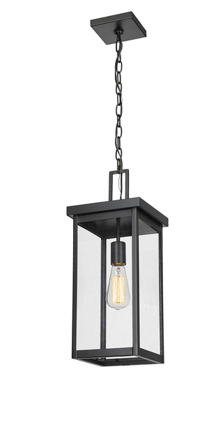 Barkeley 1-Light Outdoor Hanging Lantern Powder Coated Black