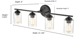 4-Light Vanity Matte Black