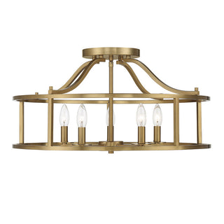 Stockton 5-Light Ceiling Light in Warm Brass Warm Brass