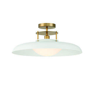 Gavin 1-Light Ceiling Light in White with Warm Brass Accents White with Warm Brass Accents