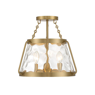 Crawford 3-Light Ceiling Light in Warm Brass Warm Brass