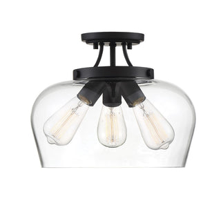 Octave 3-Light Ceiling Light in Black Black