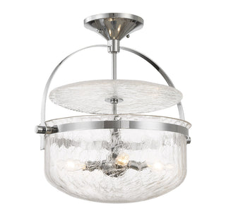 Denmar 4-Light Convertible Semi-Flush or Pendant in Polished Chrome