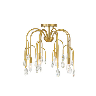 Anholt 4-Light Convertible Semi-Flush or Pendant in Noble Brass Noble Brass