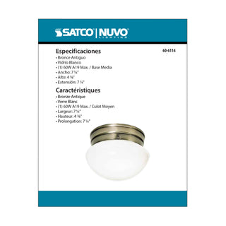 1 LIGHT SMALL MUSHROOM FLUSH