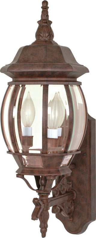 Central Park; 3 Light; 22 in.; Wall Lantern with Clear Beveled Glass