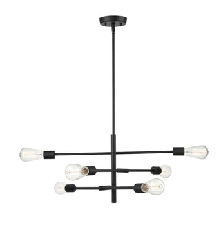Decco 6-Light Pendant light Matte Black