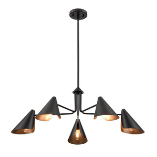 Warhol 5-Light Chandelier Ceiling Light Matte Black