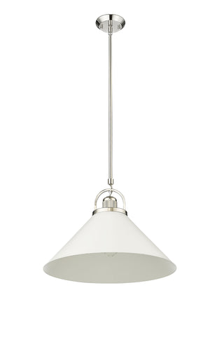 Artistan 1-Light Pendant light Polished Nickel/Matte White