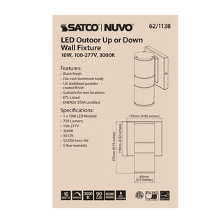 1 LT LED SM UP OR DOWN SCONCE