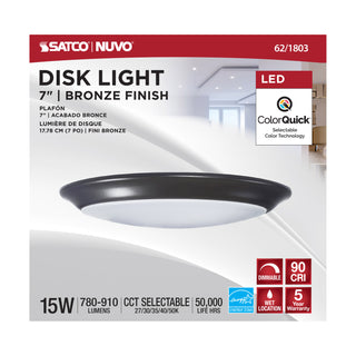 7" LED DISK LIGHT BRONZE FINIS