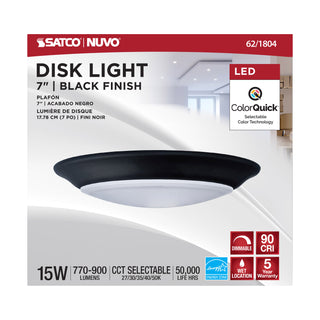7" LED DISK LIGHT BLACK FINISH