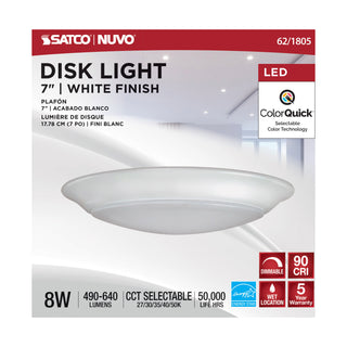 7" LED 8W DISK LIGHT WHITE
