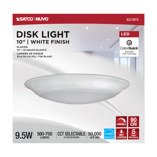 10" LED 9.5W DISK LIGHT WHITE