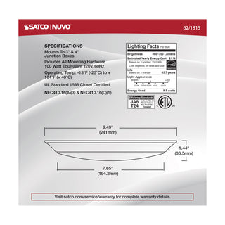 10" LED 9.5W DISK LIGHT WHITE