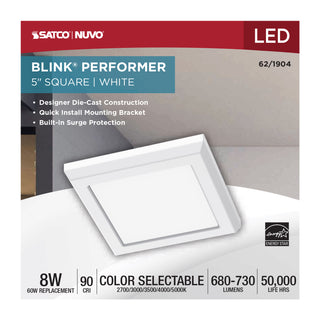 BLINK 8W LED 5" SQUARE WHITE