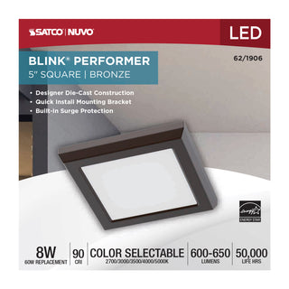 BLINK 8W LED 5" SQUARE BRONZE