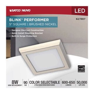 BLINK 8W LED 5" SQ BR. NICKEL