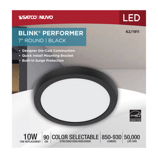 BLINK 10W LED 7" ROUND BLACK
