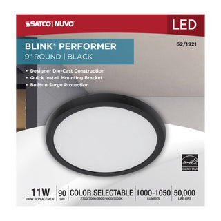 BLINK 11W LED 9" ROUND BLACK