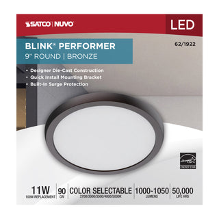BLINK 11W LED 9" ROUND BRONZE