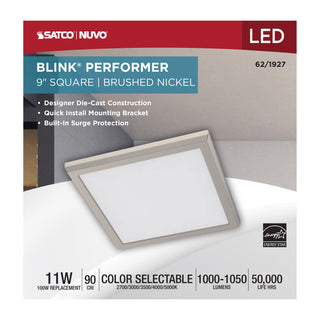 BLINK 11W LED 9" SQ BR. NICKEL