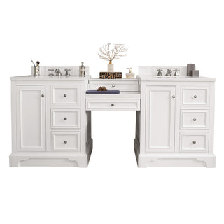 83.1 Inch De Soto Freestanding Vanity in Bright White / White Zeus Top