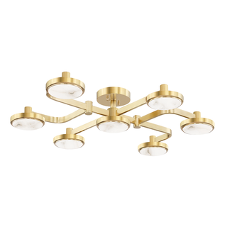 Meander Semi Flush Aged Brass