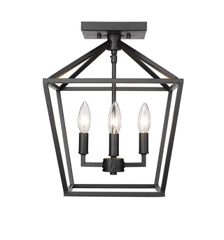 4-Light Semi-Flush Ceiling Mount Matte Black