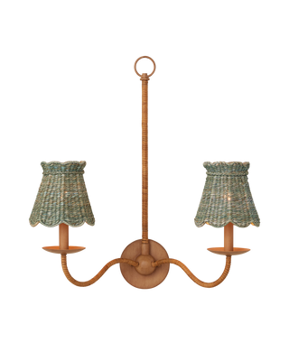 Annabelle Light Teal Tapered Chandelier Shade