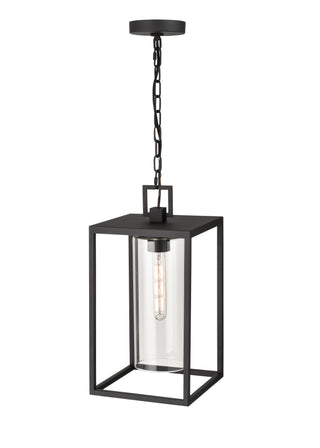 Ellway 1-Light Outdoor Hanging Lantern Textured Black