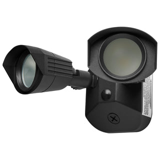 LED Security Light; Dual Head; Black Finish; 3000K