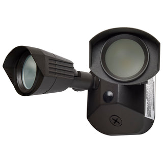 LED Security Light; Dual Head; Bronze Finish; 4000K