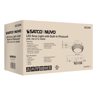 25W LED AREA LIGHT W/PHOTOCELL