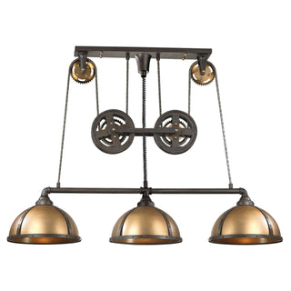 Torque 62'' Wide 3-Light Linear Chandeliers - Vintage Rust