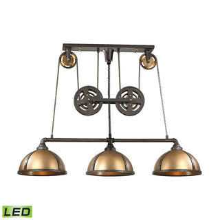 Torque 62'' Wide 3-Light Linear Chandeliers - Vintage Rust