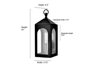 Bratton 1-Light Outdoor Wall Sconce Powder Coated Black