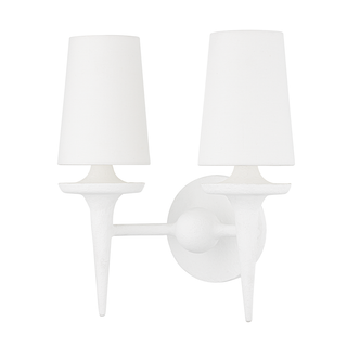 Torch Wall Sconce with White Plaster Finish