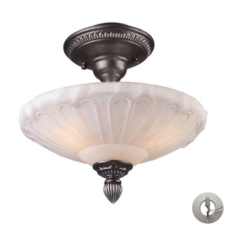 Restoration 12'' Wide 3-Light Semi Flush Mount - Dark Silver (Includes Adapter Kit)