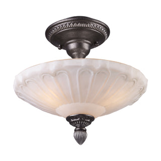 Restoration 12'' Wide 3-Light Semi Flush Mount - Dark Silver