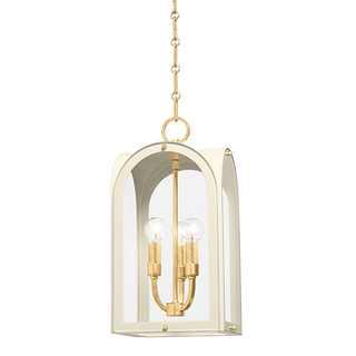 LINCROFT Lantern with VINTAGE GOLD LEAF/SOFT SAND Finish