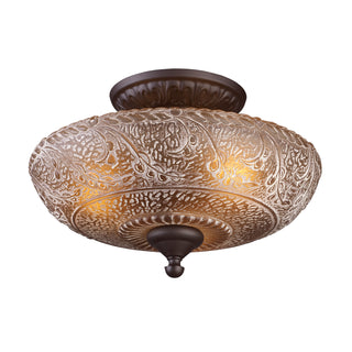 Norwich 14'' Wide 3-Light Semi Flush Mount - Oiled Bronze