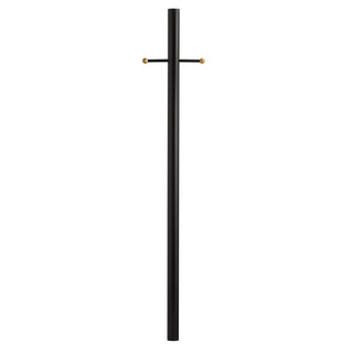 7ft Post with Ladder Rest, Photocell, and Ground Outlet 7' Direct Burial Post with Accessories In Black Finish